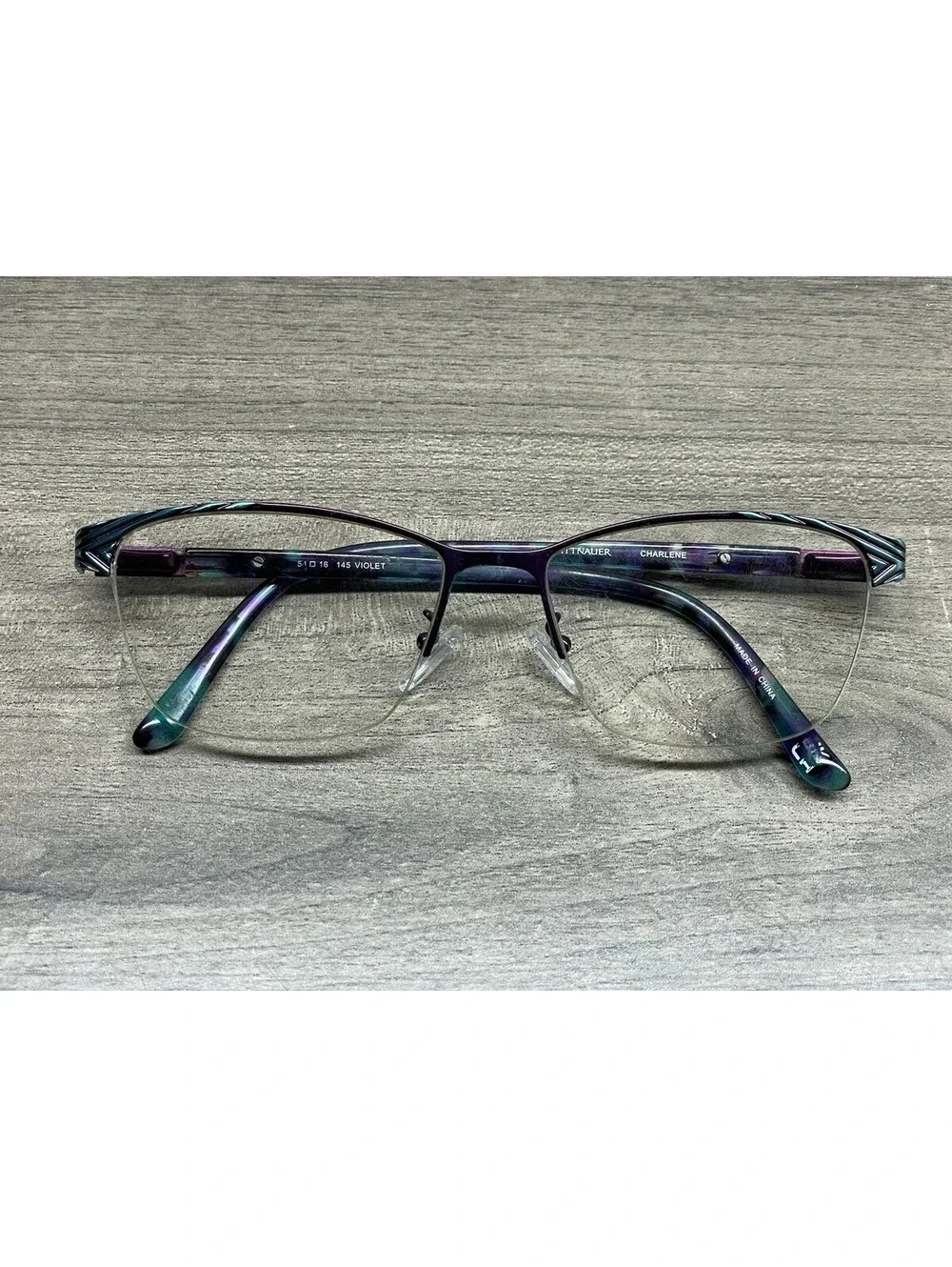 Wittnauer Eyeglasses, Frames Only, Charlene, 54-16-145, Metal/Plastic, Violet